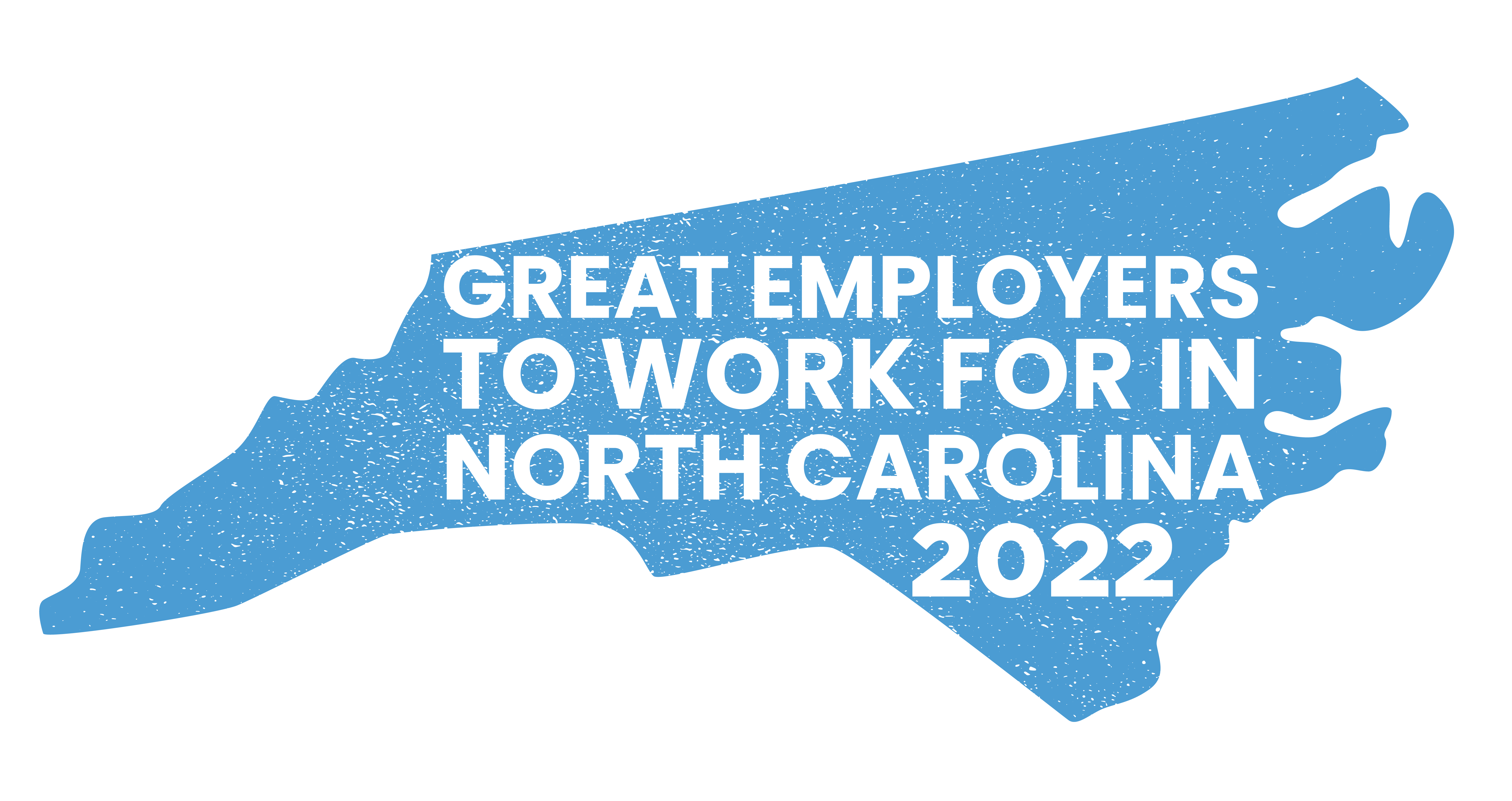 Blue image of North Carolina for the Great Employers to Work for in North Carolina 2022 logo.