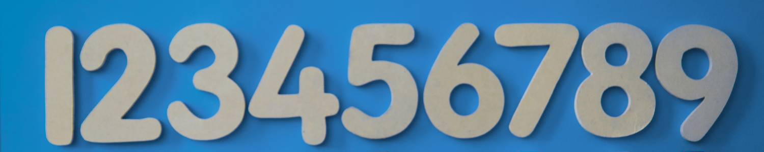 Number from 1 to 9 in a row.